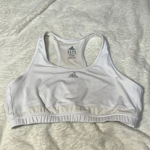 Adidas white 2xl sports bra with wicking.